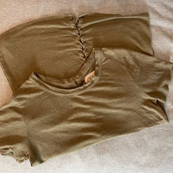 Chaser army green braided back t-shirt - Picture 1 of 5